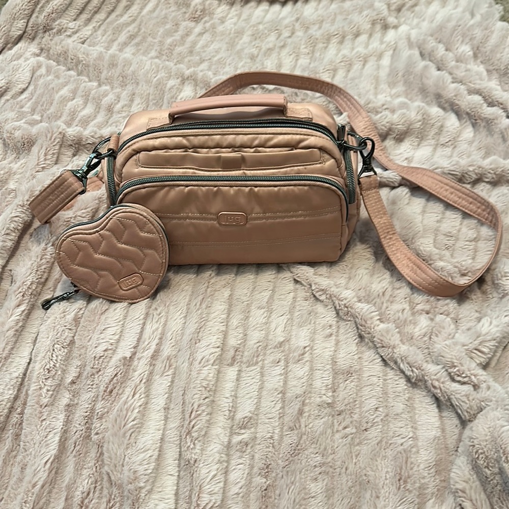 Lug Original Trolley Crossbody in blush with heart pouch